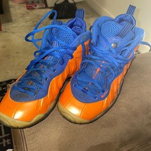 Size 5 1/2 Nike foamposits orange in royal blue